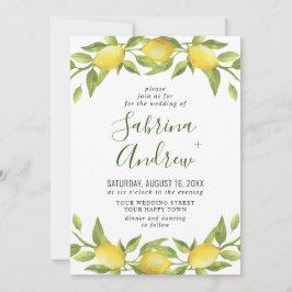 Elegant Lemons Waterverf Greenery Wedding Kaart