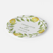 Elegant Lemons Waterverf Greenery Wedding Papieren Bordje (Gekanteld)