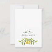 Elegant Lemons Waterverf Greenery Wedding RSVP Ca (Achterkant)