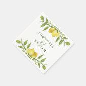 Elegant Lemons Waterverf Greenery Wedding Servet (Hoek)