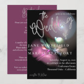 Elegant Lens Flare Silver Sparkle Script Weduwen I Kaart (Voorkant / Achterkant)