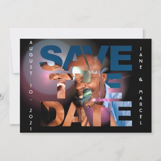 Elegant Lens Flare Wedding Photo Save the Date (Voorkant)