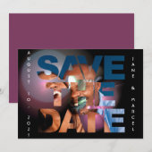 Elegant Lens Flare Wedding Photo Save the Date (Voorkant / Achterkant)