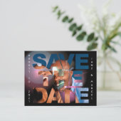 Elegant Lens Flare Wedding Photo Save the Date Briefkaart (Staand voorkant)