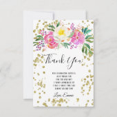 elegant, lentbloemen roze florale dank je kaart (Voorkant)