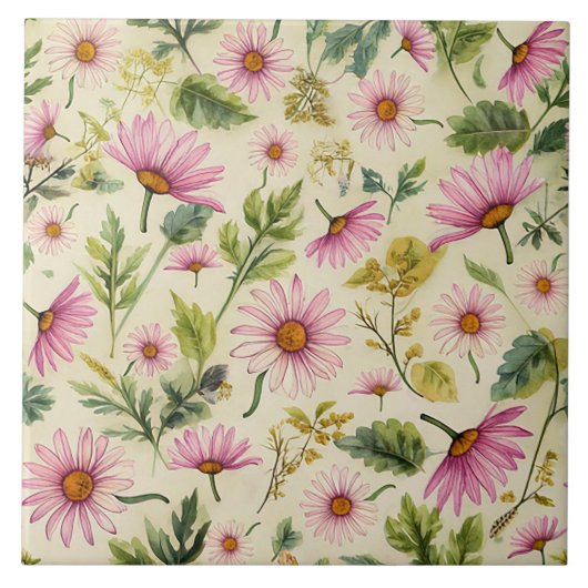 Elegant lente bloemenpatroon tegeltje (Voorkant)