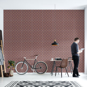 Elegant lente bloemmotief stoffig rood behang
