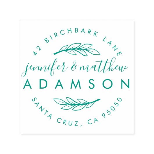 Elegant lente bruiloft paar's retour adres zelfinktende stempel (Design)