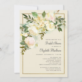 Elegant Lente Groene Tinten & Gouden Chic Bruidsdo Kaart