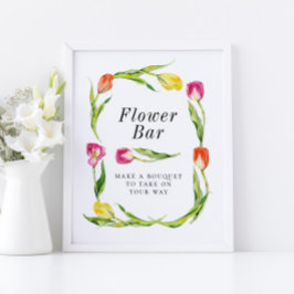 Elegant Lentebloem Bruiloft Feest Bloem Bar Bord Poster