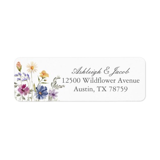 Elegant Lentebloem Bruiloft Retouradres Etiket (Voorkant)