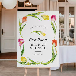 Elegant lentebloem tulp bruiloftsshower bord poster