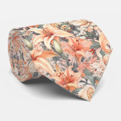 Elegant lentepatroon Tiger Lily Stropdas (Opgerold)