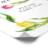 Elegant lentetulp bruiloft favorieten bord poster (Hoek)