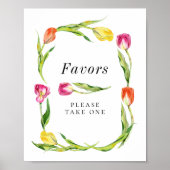 Elegant lentetulp bruiloft favorieten bord poster (Voorkant)