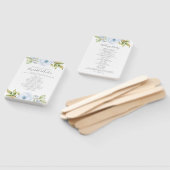 Elegant Lentonaal Bloemstuk Stofblauw Huwelijkspro Handwaaier (Niet-gemonteerd)