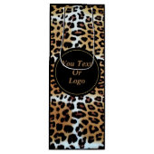 Elegant Leopard Animal Print Custom Business Logo Wijn Cadeautas (Voorkant)