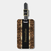 Elegant Leopard Animal Print | DIY-tekst Bagagelabel (Voorkant verticaal)