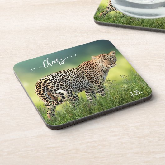 Elegant Leopard Big Cat Onderzetter (Linkerzijde)