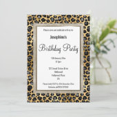 ELEGANT LEOPARD BLACK GOLD PATTERN BIRTHDAY KAART (Staand voorkant)