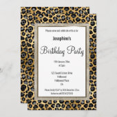 ELEGANT LEOPARD BLACK GOLD PATTERN BIRTHDAY KAART (Voorkant / Achterkant)