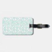 Elegant Leopard Bow & Diamond Personalized Girly Bagagelabel (Achterkant horizontaal)