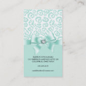 Elegant Leopard Bow & Diamond Professional Girly Visitekaartje (Achterkant)
