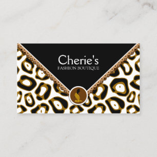 Elegant Leopard en Lace Visitekaartje