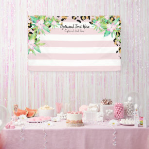 Elegant Leopard Gold en Roze Vinyl Party Backdrop Spandoek