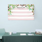 Elegant Leopard Gold en Roze Vinyl Party Backdrop Spandoek (Beurs)