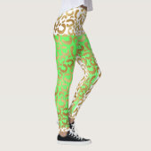 Elegant Leopard Gold White Animal Print Leggings (Rechts)