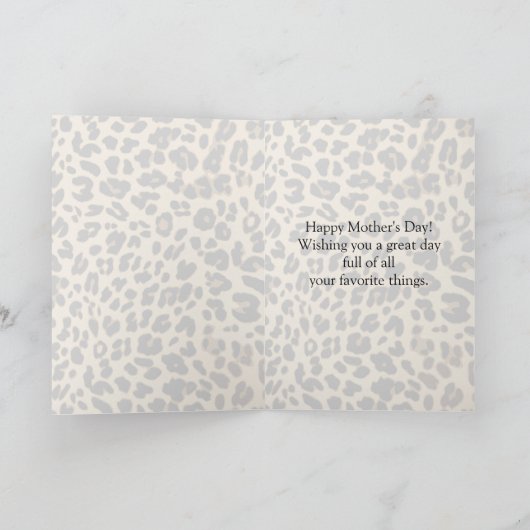 Elegant Leopard Jewel Moederdag Greeting Kaart (Binnen)