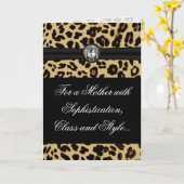 Elegant Leopard Jewel Moederdag Greeting Kaart (Gele Bloem)
