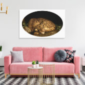 Elegant Leopard  Klassieke Kunst Canvas Afdruk (Insitu (Woonkamer))