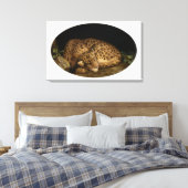 Elegant Leopard  Klassieke Kunst Canvas Afdruk (Insitu (Slaapkamer))