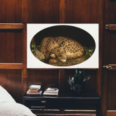 Elegant Leopard  Klassieke Kunst Canvas Afdruk