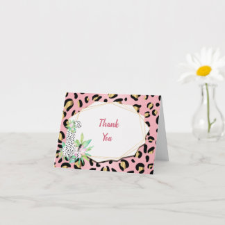 Elegant Leopard Note Kaart Pink and Gold