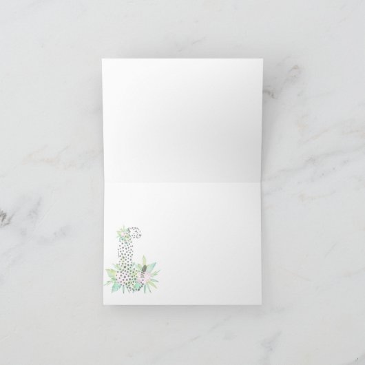 Elegant Leopard Note Kaart Pink and Gold (Binnen)