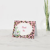 Elegant Leopard Note Kaart Pink and Gold (Voorkant)