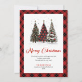 Elegant Leopard Pattern Christmas Tree Greeting  Feestdagenkaart (Voorkant)