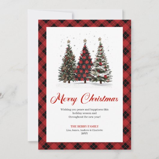 Elegant Leopard Pattern Christmas Tree Greeting Feestdagenkaart (Voorkant)