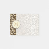Elegant Leopard Pattern Custom Monogram Post-it® Notes (Voorkant)