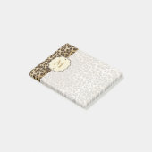 Elegant Leopard Pattern Custom Monogram Post-it® Notes (Schuin)