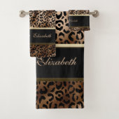 Elegant leopard Pattern Glitter Lips Bad Handdoek (Insitu)