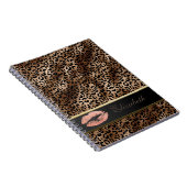 Elegant leopard Pattern Glitter Lips Notitieboek (Rechterzijde)