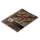 Elegant leopard Pattern Glitter Lips Notitieboek (Linkerzijde)