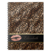 Elegant leopard Pattern Glitter Lips Notitieboek (Voorkant)