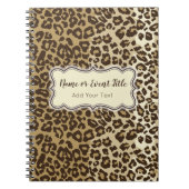 Elegant Leopard Pattern past Naam en Gebeurtenis a Notitieboek (Voorkant)