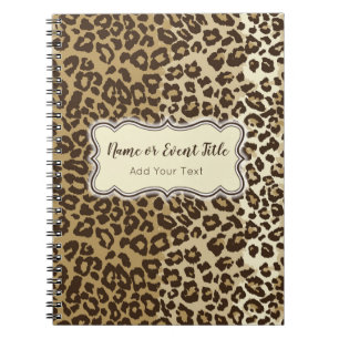 Elegant Leopard Pattern past Naam en Gebeurtenis a Notitieboek