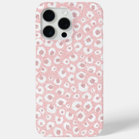 Elegant Leopard Pattern Roos Goud Roze Wit Case-Mate iPhone Case (Achterkant)